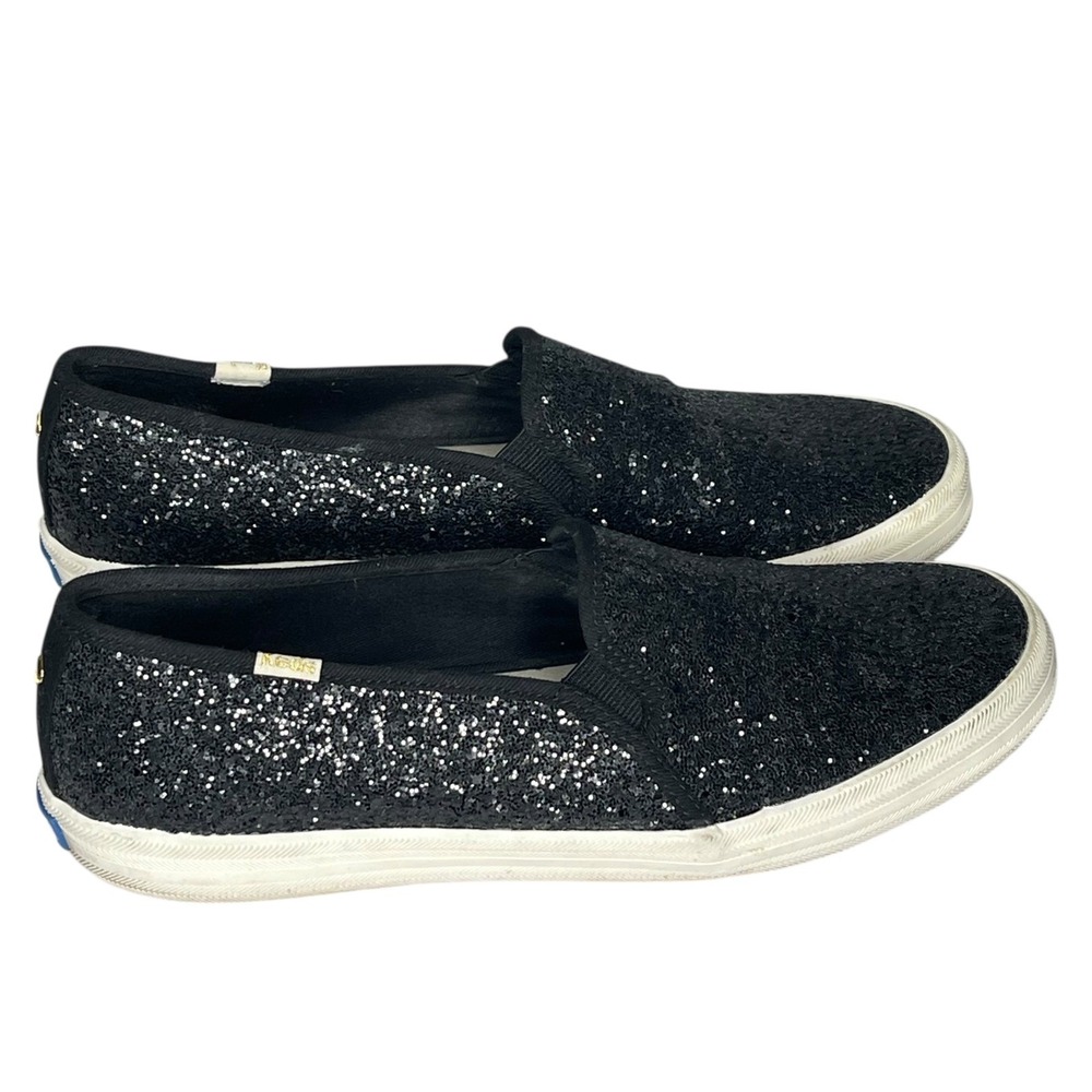 Keds x Kate Spade Glitter Slip On‎ Sneakers Sparkly Shoes Black Women's Size 10